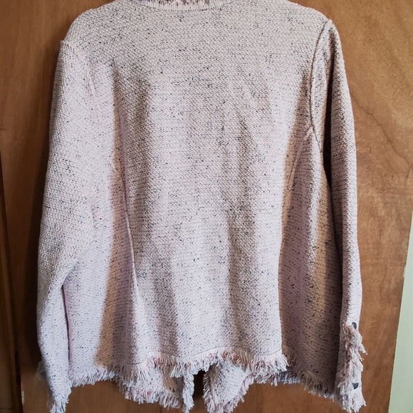 NIC + ZOE  Fringe mix knit open coat. Cardigan.  Sz 2X pink blue - Picture 10 of 12